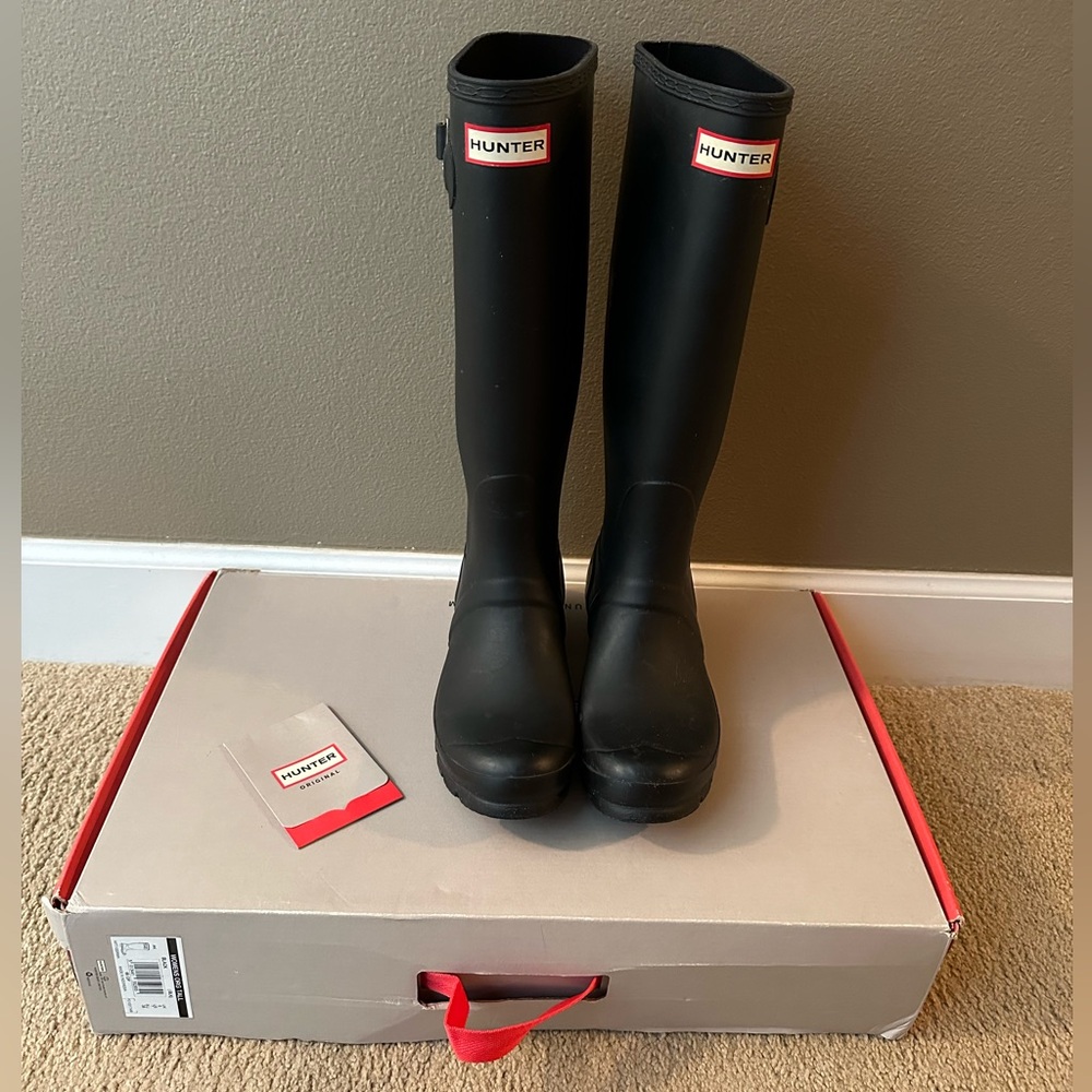 hunter original tall boots — black